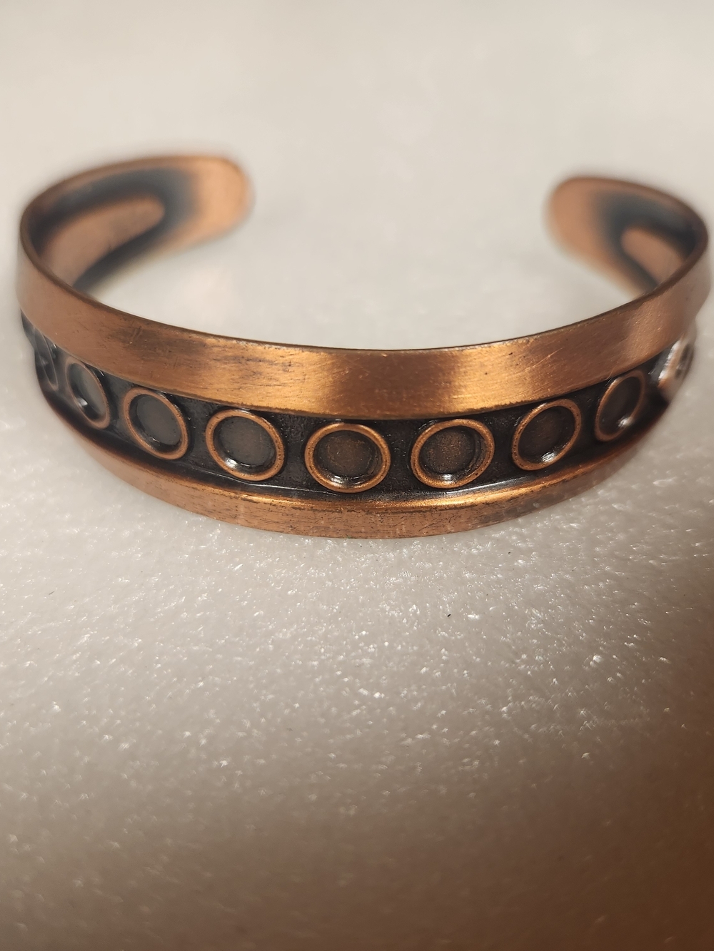 Vintage Copper Bell Trading Comp. Cuff Bracelet with Circular Accent